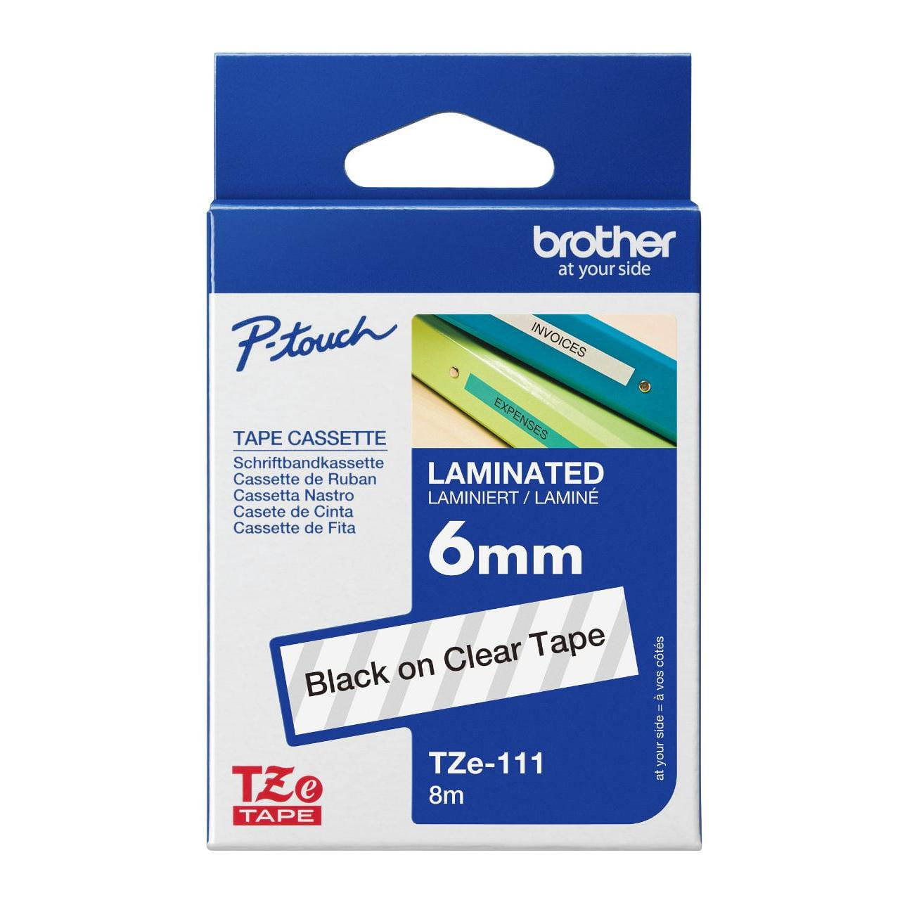 Brother Tze-111 Genuine Label Printer (Label Maker) Tape 1