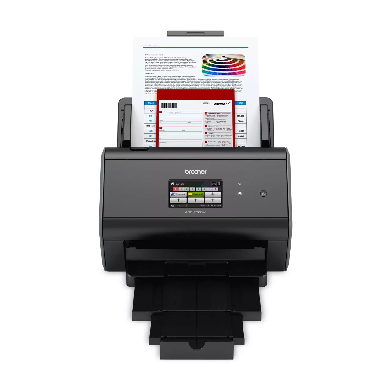 Brother ADS-2800W Wired & Wireless Network Document Scanner – front view