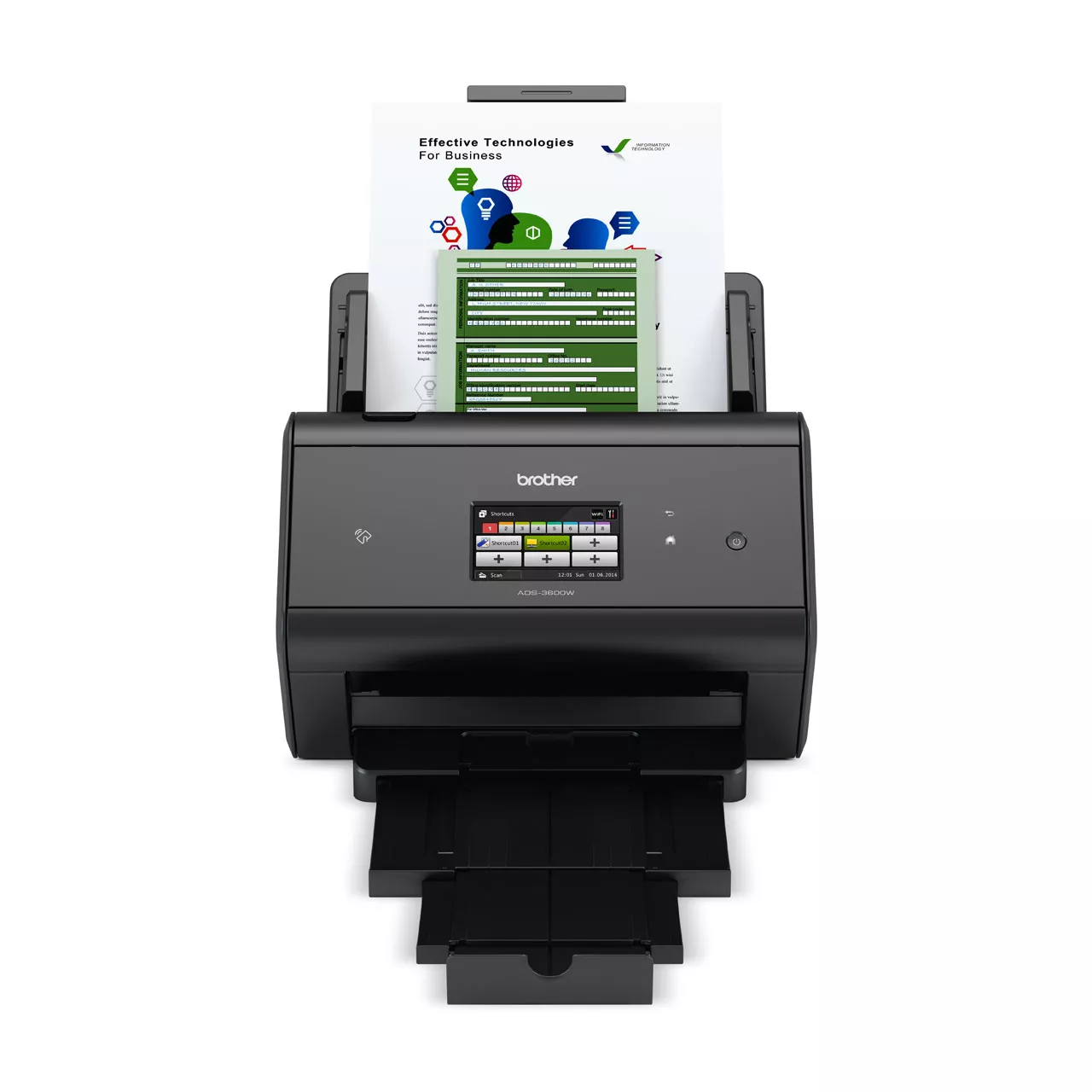 Brother ADS-3600W High-Speed Wired & Wireless Network Document Scanner – front view